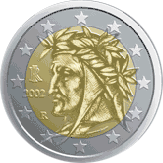 Moneta da 2 euro - Dante Alighieri