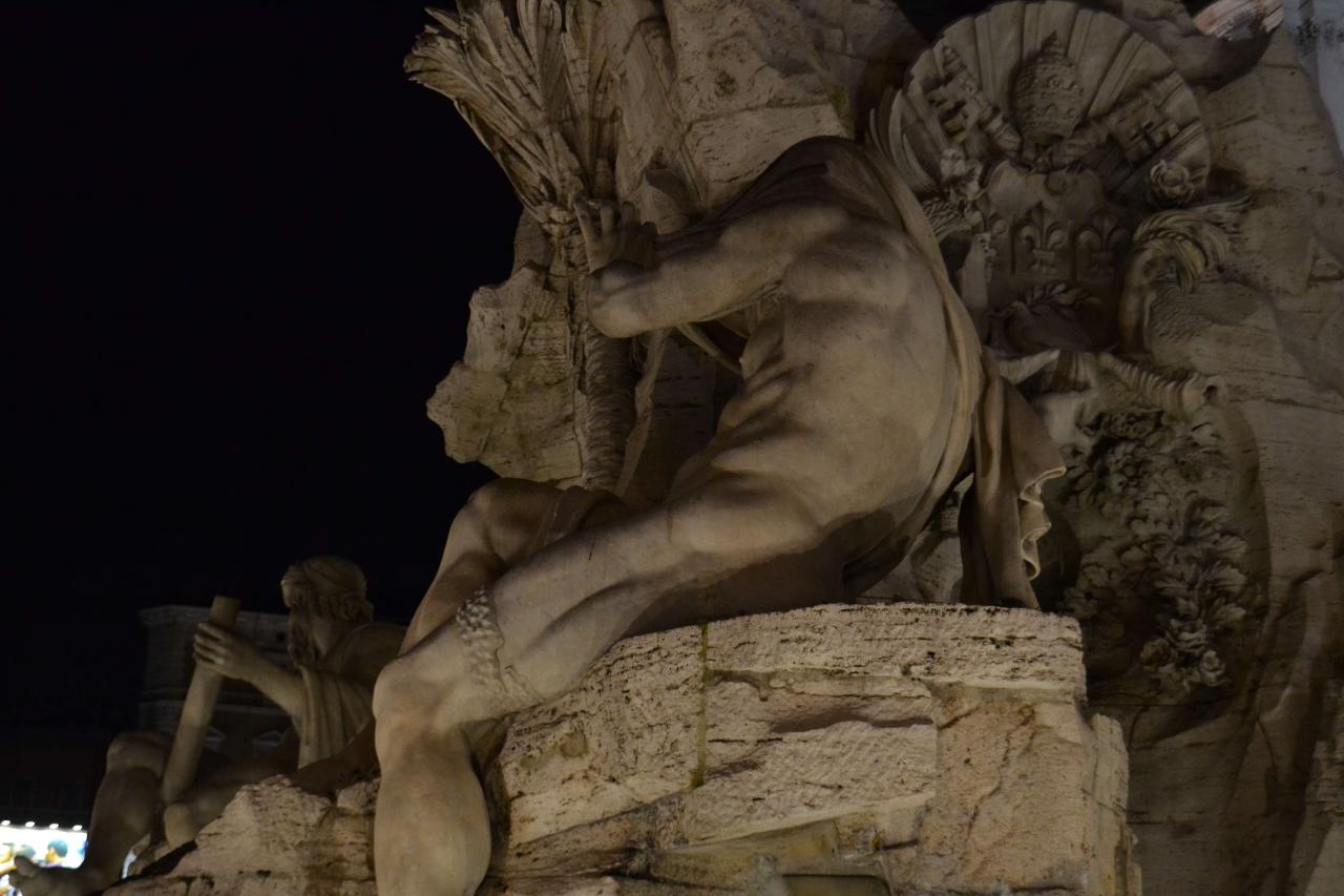 La fontana dei Quattro fiumi in piazza Navona - Roma