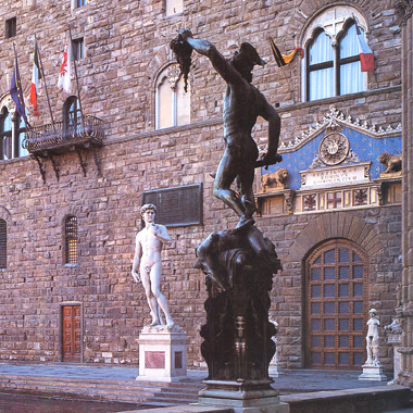 In piazza della Signoria a Firenze