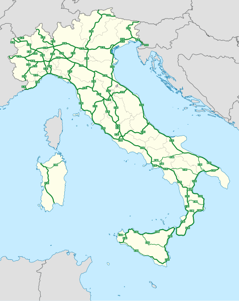 Italia mappa strade europee svg