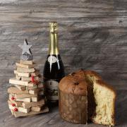 Panettone classico artigianale centoni con spumante dolce natale